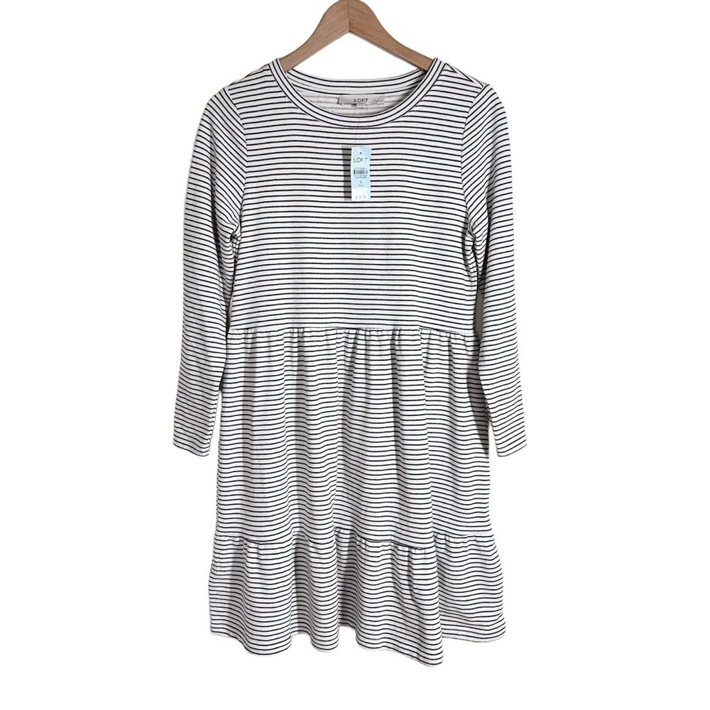 LOFT Swing Dress Striped Size Small Petite